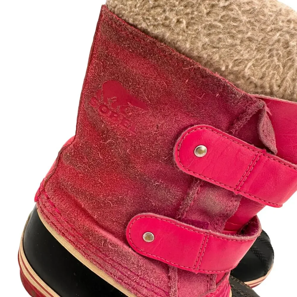 Sorel Girls 1964 Pac Strap Leather Waterproof Snow Boots Size 10